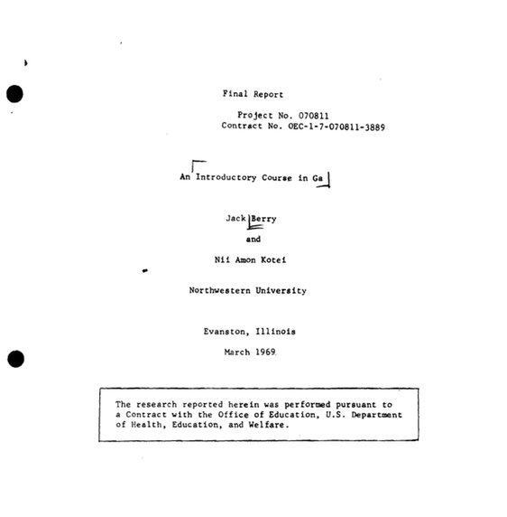 Introductory Course in Ga